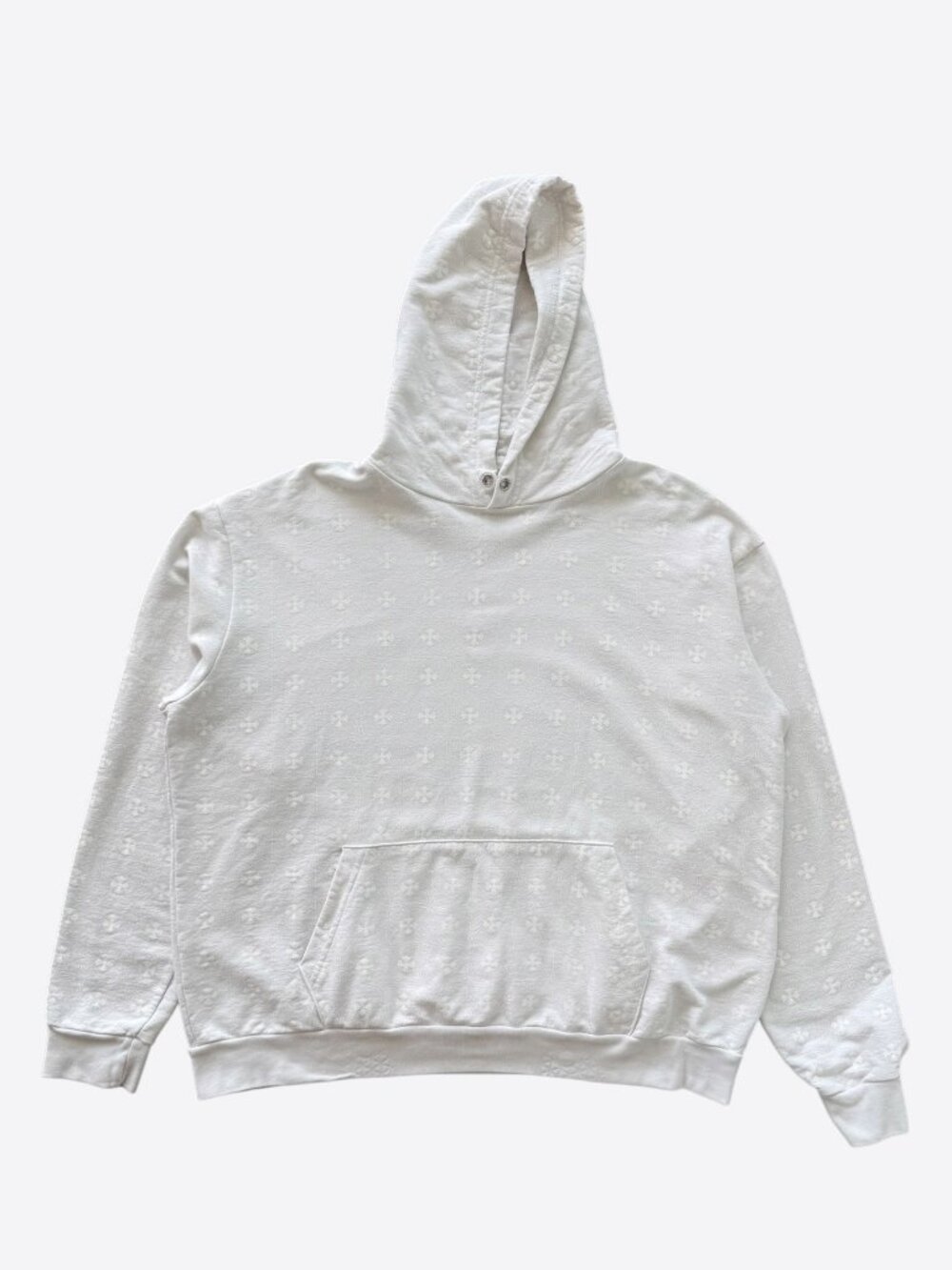 Chrome Hearts White Cross Jacquard Embroidered Hoodie